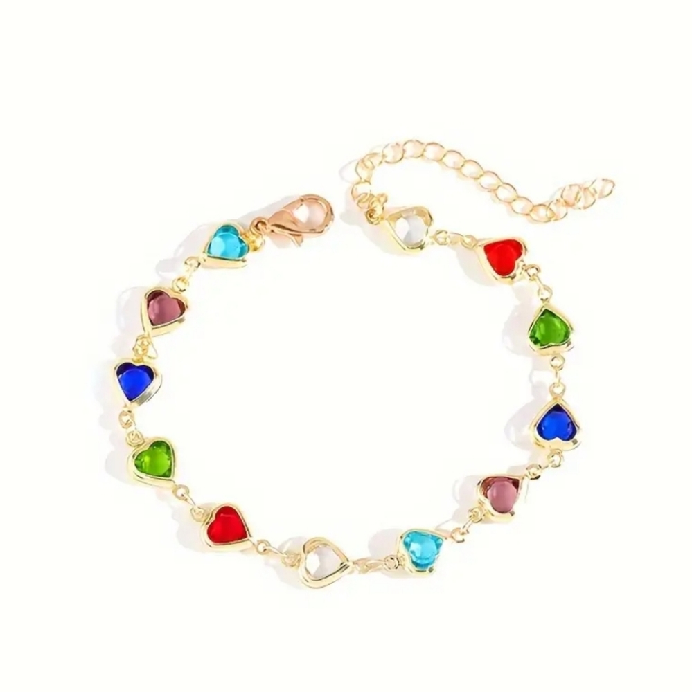Heart Crystal Bracelet Multicolor - Picture 3 of 5